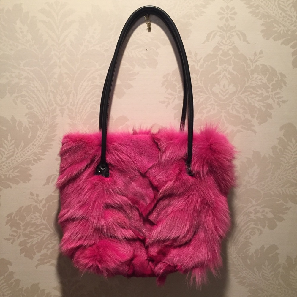 Pink Fur Vintage Tote Bag